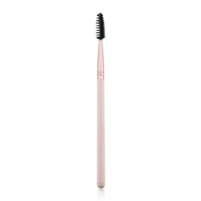 26 pink makeup brushes with wooden handles in PU storage bag