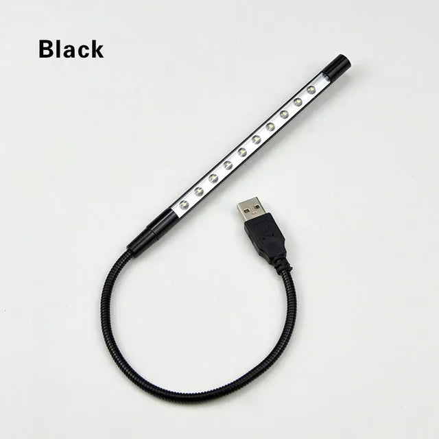 Spiral aluminium alloy USB LED night light in six colour options with 420mm length