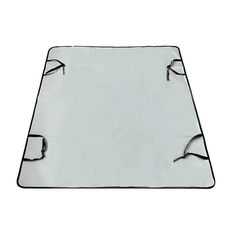 Car pet mat for rear seats in water resistant cloth with dog footprint design protecting vehicle upholstery