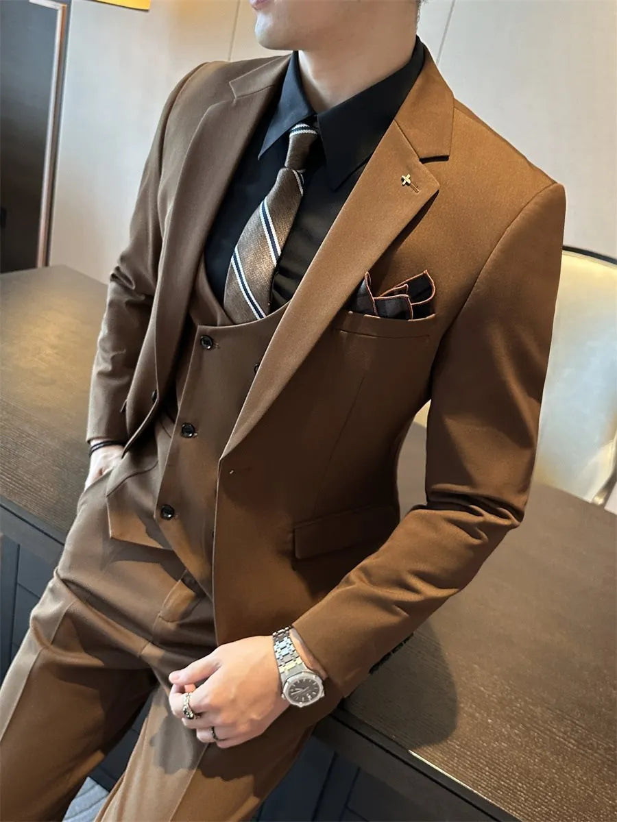 Men's slim fit formal blazer in chemical fibre blend fabric available in extended sizes
