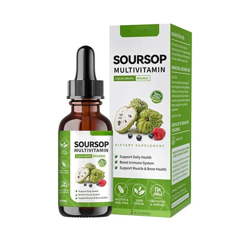 60ml bottle of Annona Prickly Fruit and lychee flavoured edible care drops with dropper
