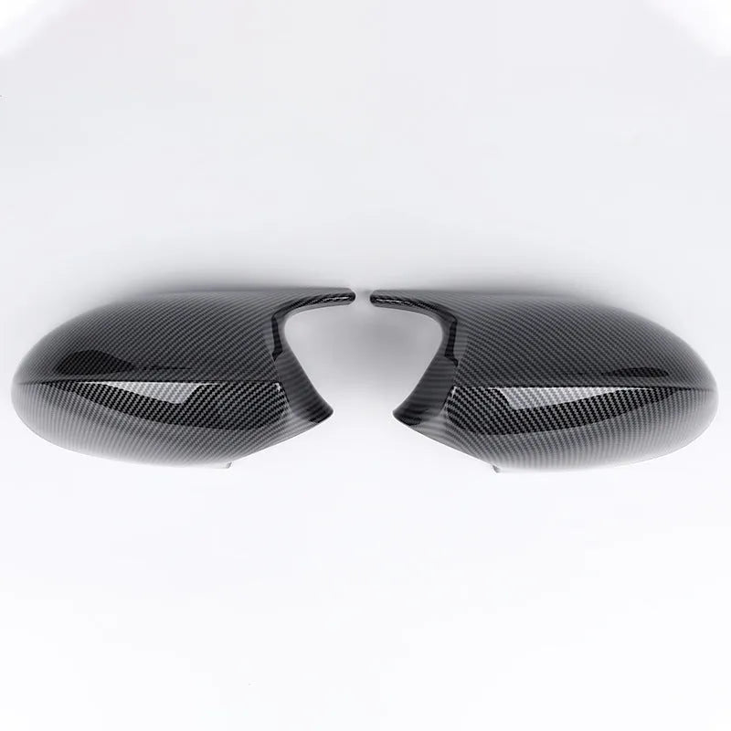 Pair of black ABS plastic rearview mirror shells for BMW E90 3 Series replacement