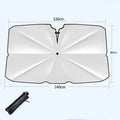 Silver reflective windshield sun shade umbrella with spring edge for car interior sun protection