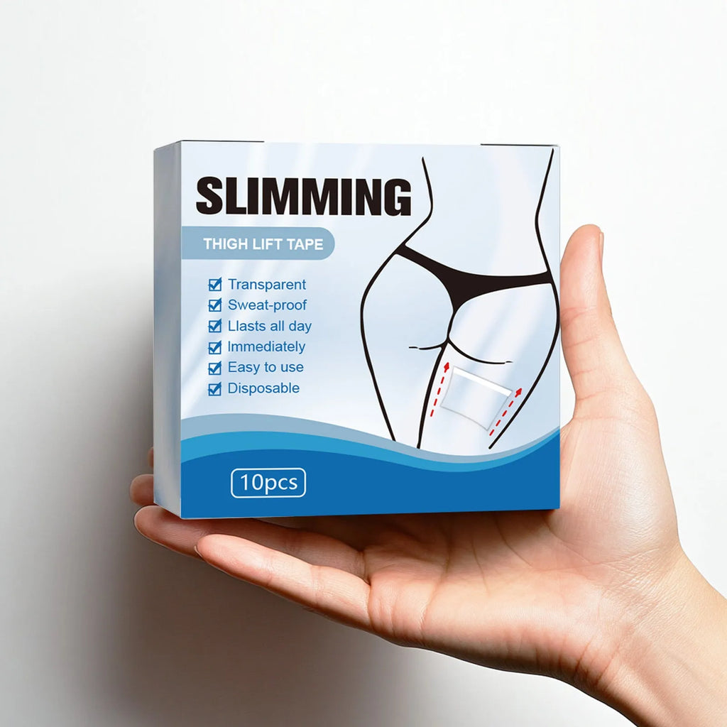 Box of 10 body shaping patches for navel area, each measuring 12cm square with hyaluronic acid and collagen ingredients