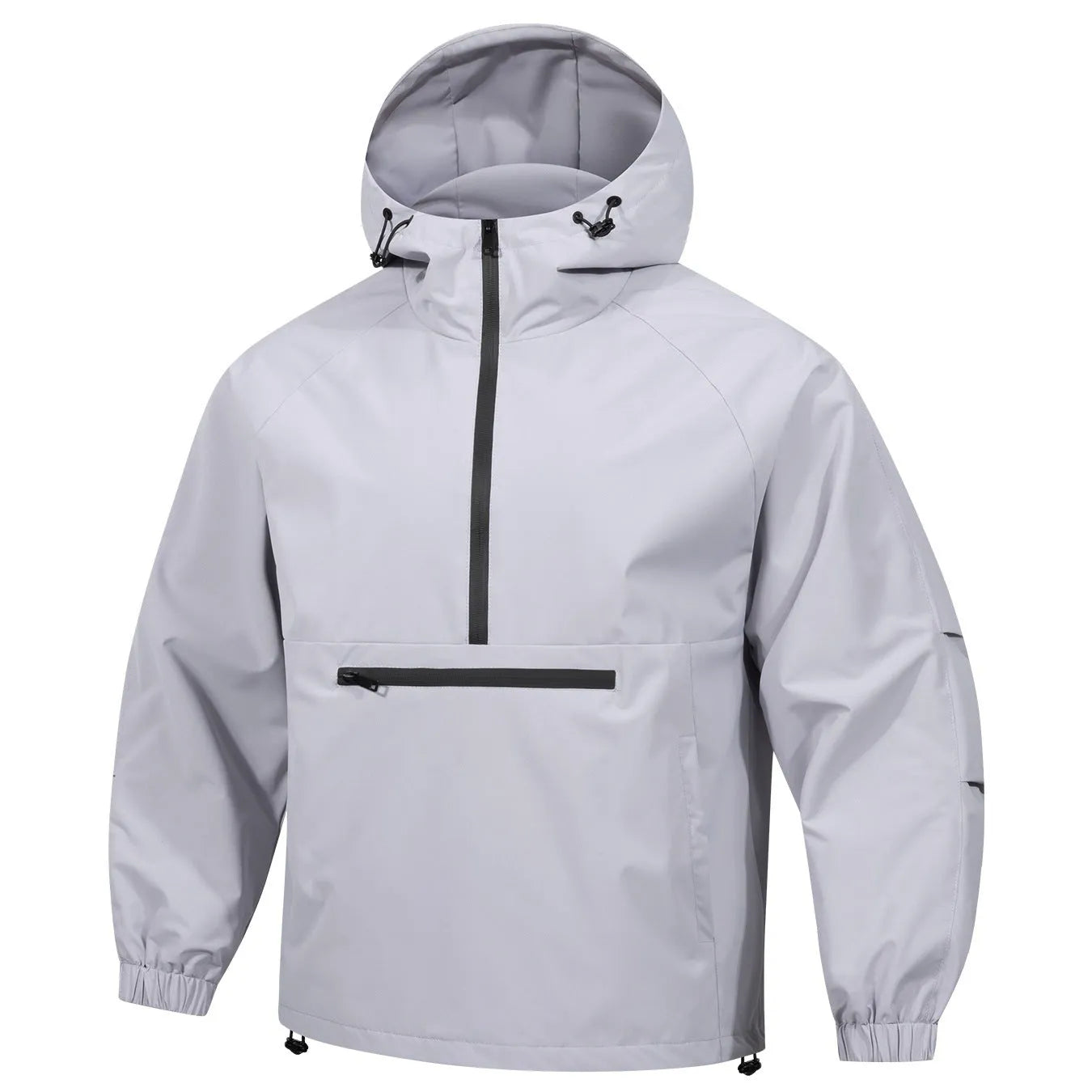 Men's loose half-zip hooded corduroy jacket in Korean style with rabbit fur lining