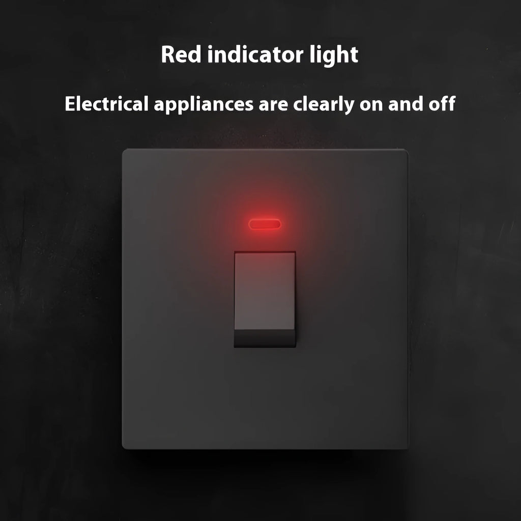 Gold, grey, or white coloured industrial switch with light panel for 25A or 45A high-current circuits.