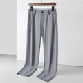 Men's ice silk leisure trousers in straight loose fit with high elasticity waistband