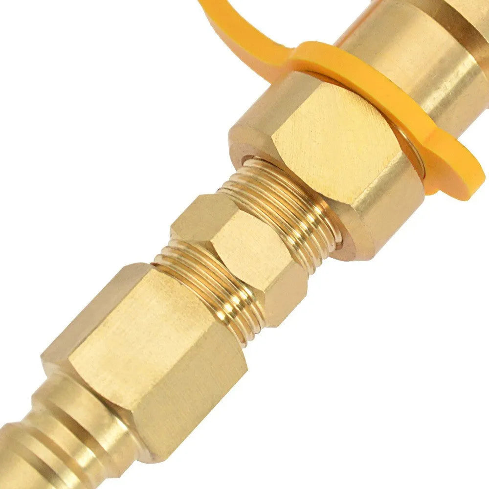 Gold-coloured brass 3/8 gas tank connector replacement part