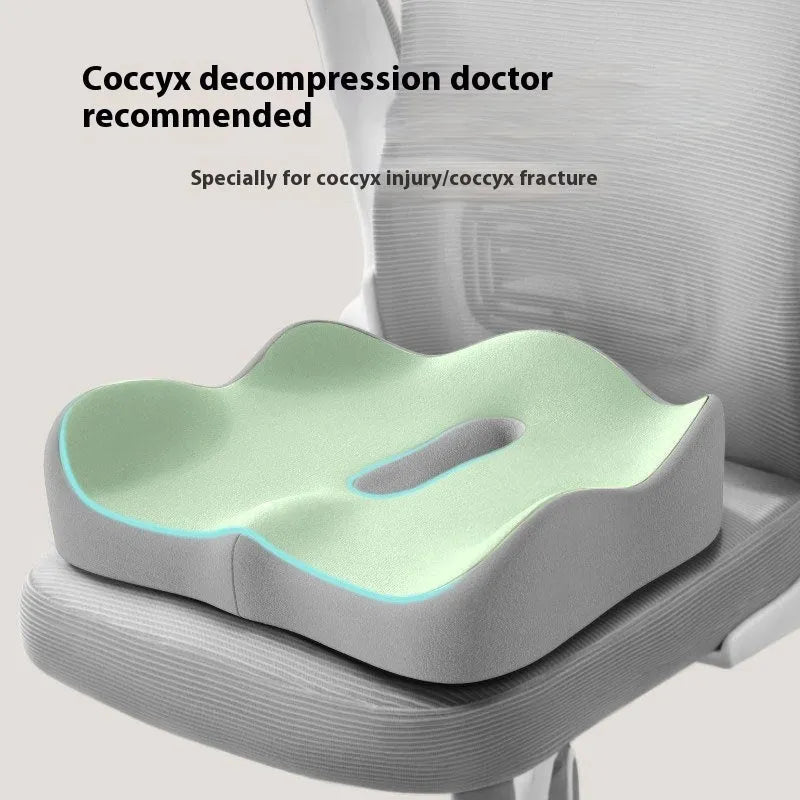 Memory foam seat cushion for office and home use in various colour combinations including grey, blue and pink options
