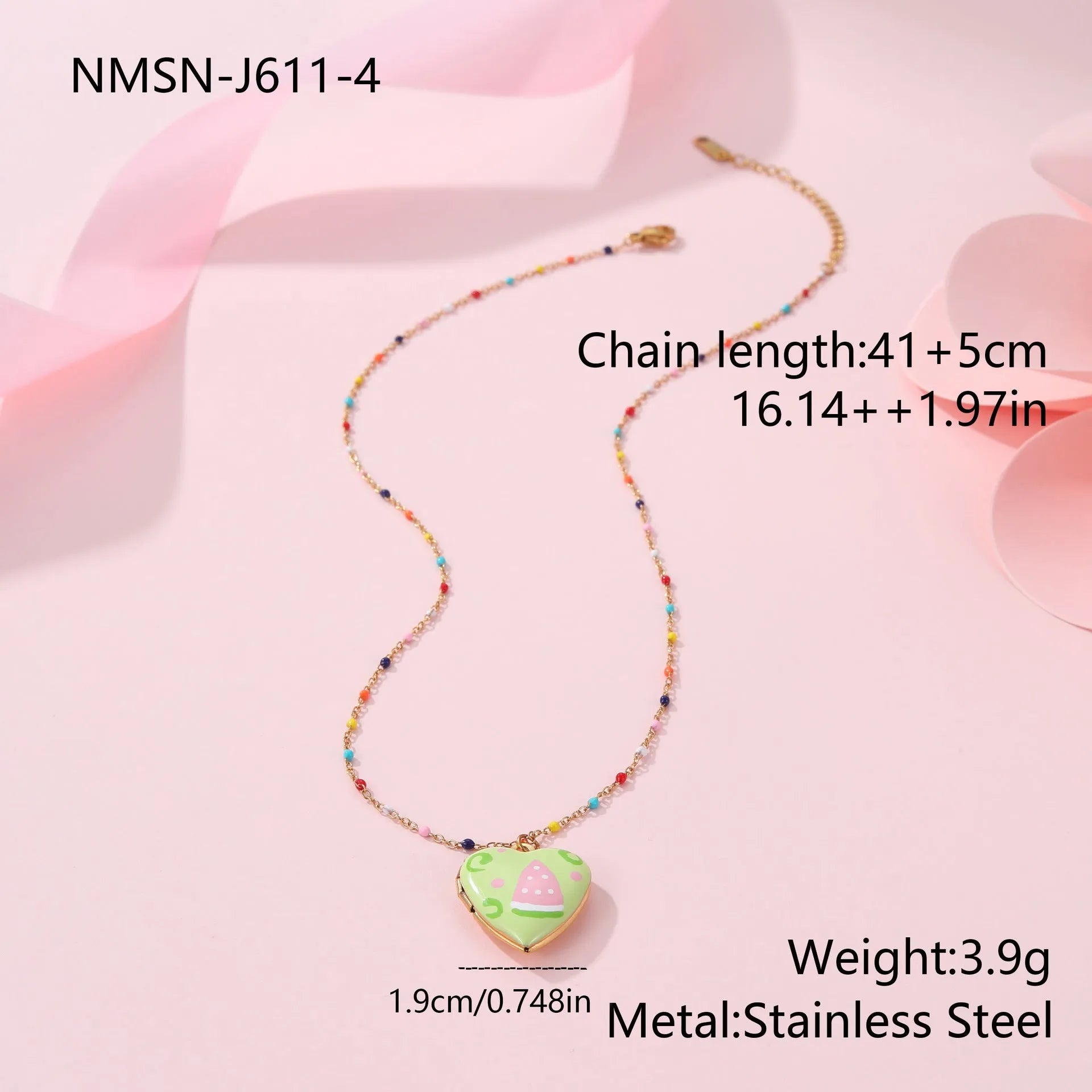 Gold-plated stainless steel necklace with fruit-shaped pendant on adjustable chain