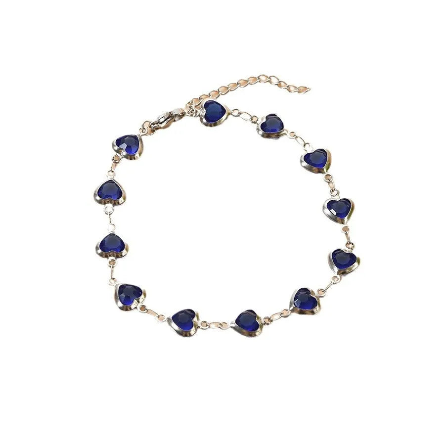 Geometric heart bracelet with colourful electroplated finish on stainless steel, unisex design