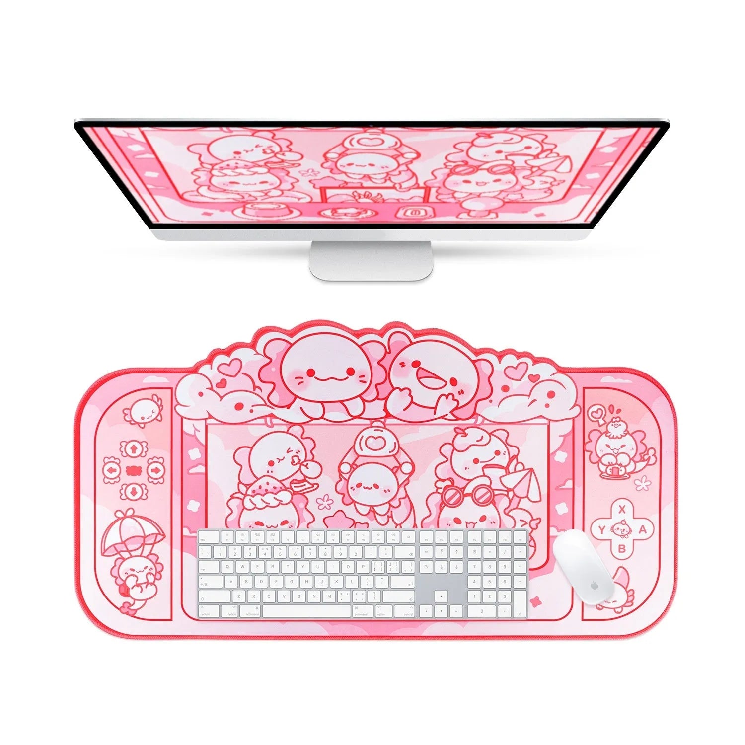 Hexagonal dragon crane machine cartoon anime large mouse pad measuring 75 by 40 centimetres