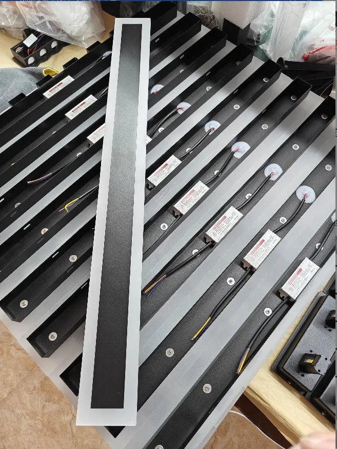 150cm outdoor straight wall LED lamp with wrought iron housing and IP65 waterproof rating