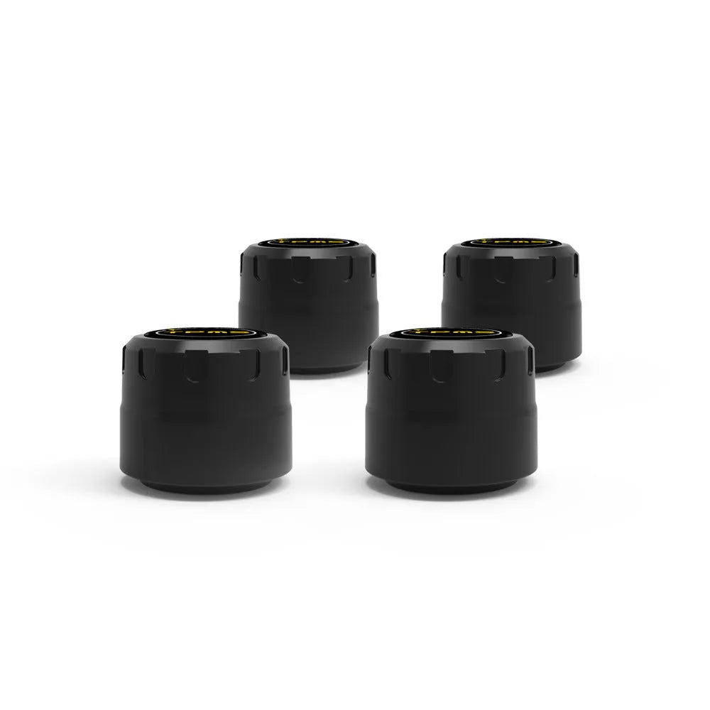 Bluetooth 5.0 automotive tire pressure monitor set with four sensors, wrench, and anti-theft screws