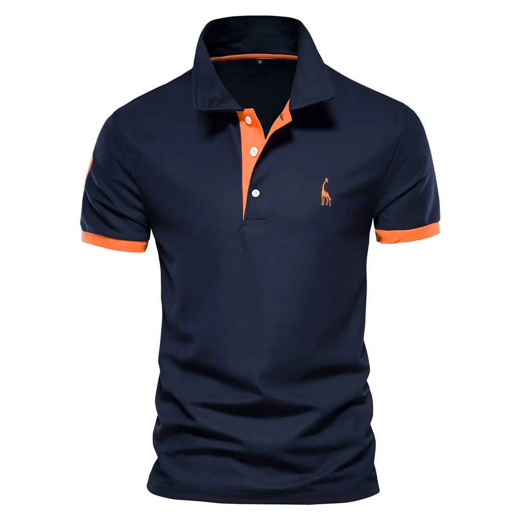 Men's slim fit short sleeve t-shirt with deer embroidery on chest, available in multiple colours.
