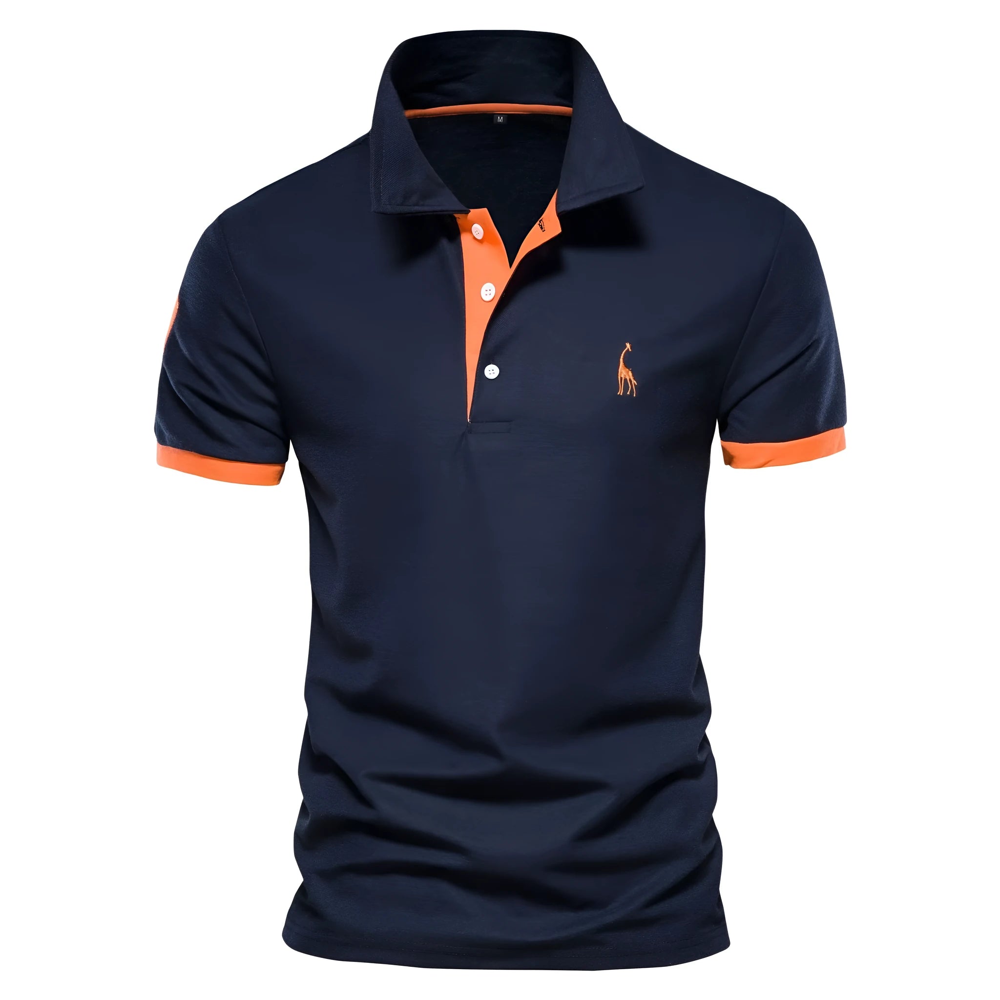 Men's slim fit short sleeve t-shirt with deer embroidery on chest, available in multiple colours.