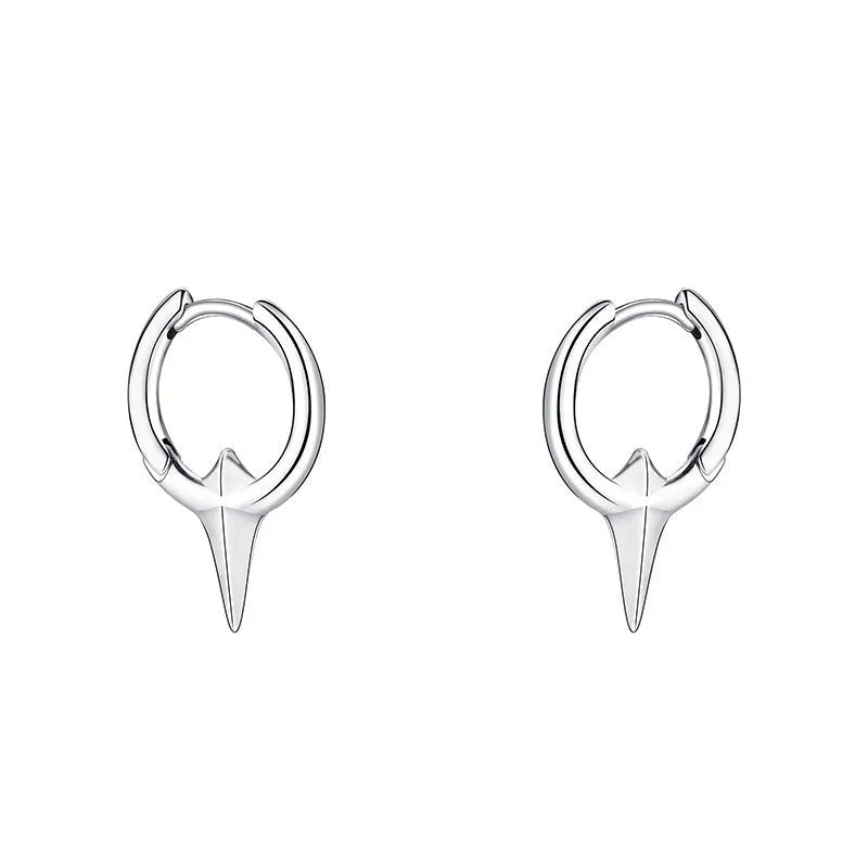 Geometric star ear clips with white gold electroplated finish for women