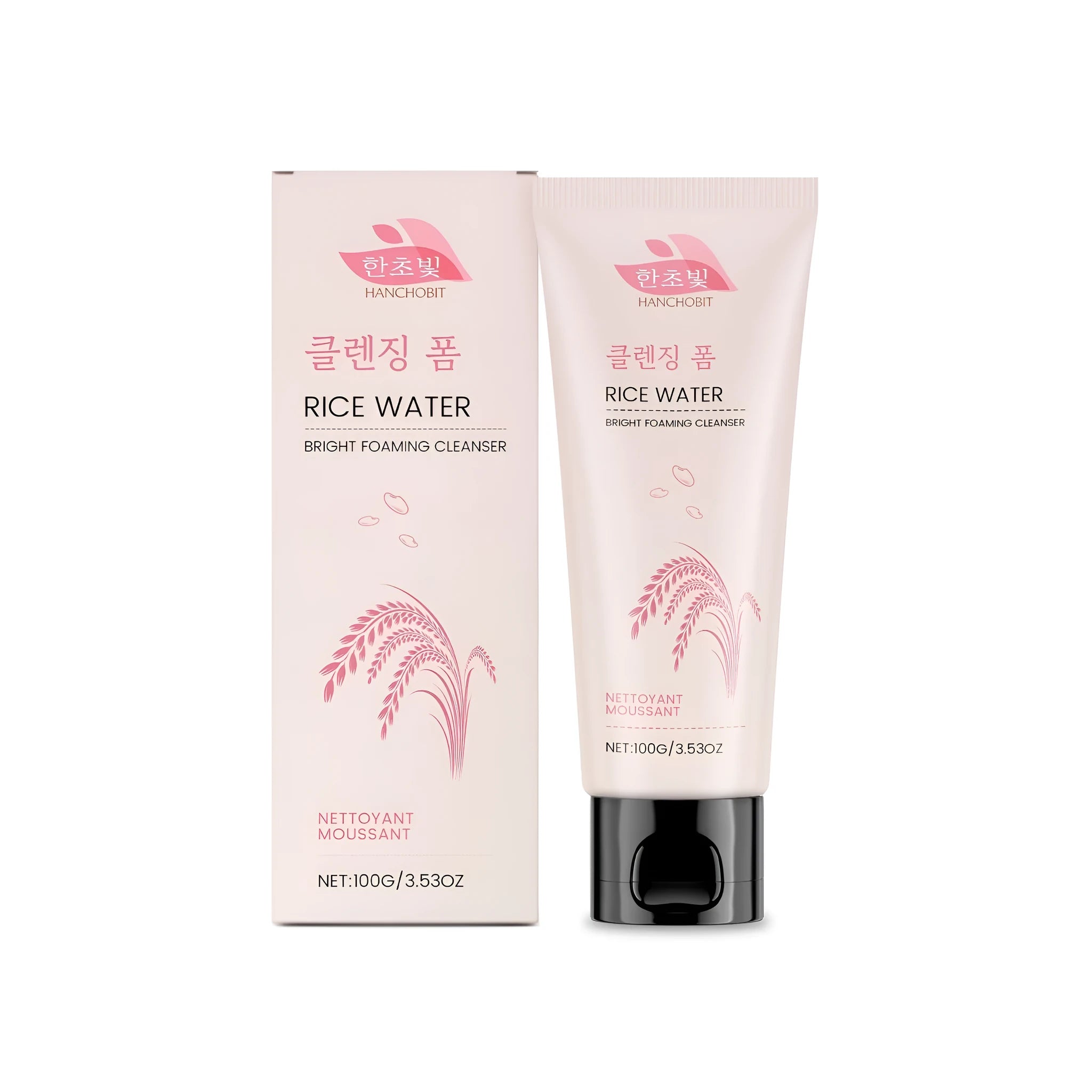 100g tube of Rice Water Bright Foaming Cleanser facial wash gel