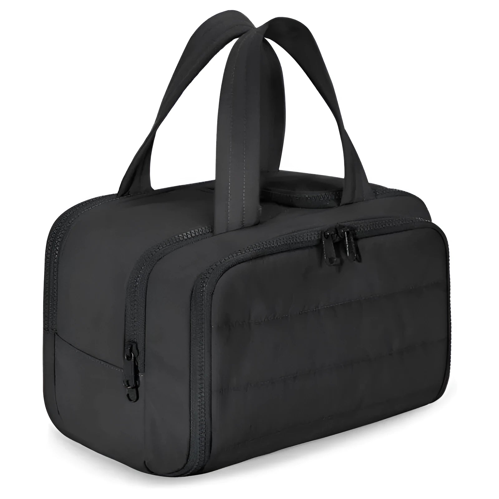 Large lightweight polyester travel toiletry bag with wide open compartment in multiple colour options