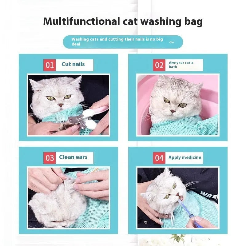 Upgraded five-generation cat grooming bag with detachable design and scratch-resistant thickened material