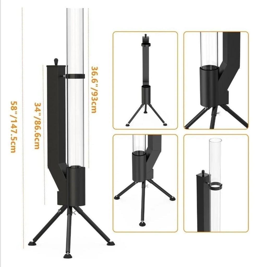 Vertical iron wood burning rocket furnace heating stove for courtyard outdoor heating