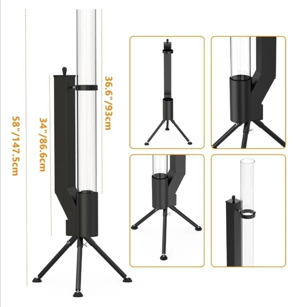 Vertical iron wood burning rocket furnace heating stove for courtyard outdoor heating