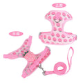 Reflective chest strap vest harness and rope leash set for a small dog, shown in avocado green colour.