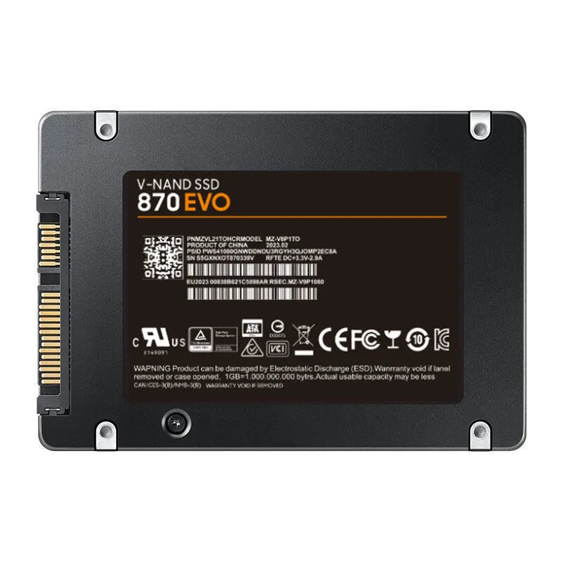 Samsung 870 EVO 2.5-inch SATA III solid state drive for internal storage expansion.