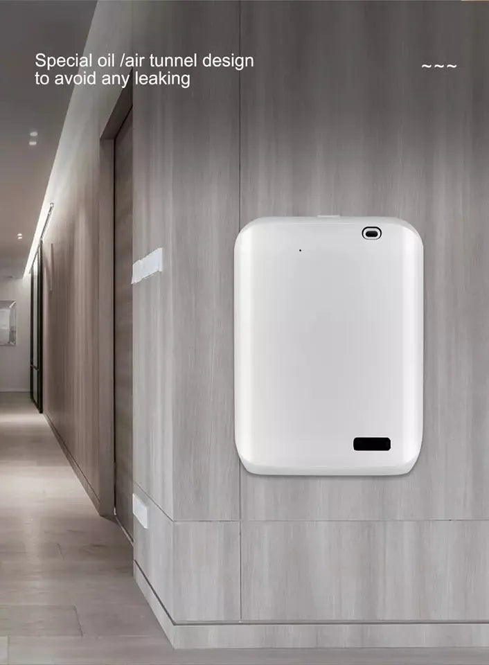 White wall-mounted essential oil diffuser with smart APP control and 150ml water tank capacity