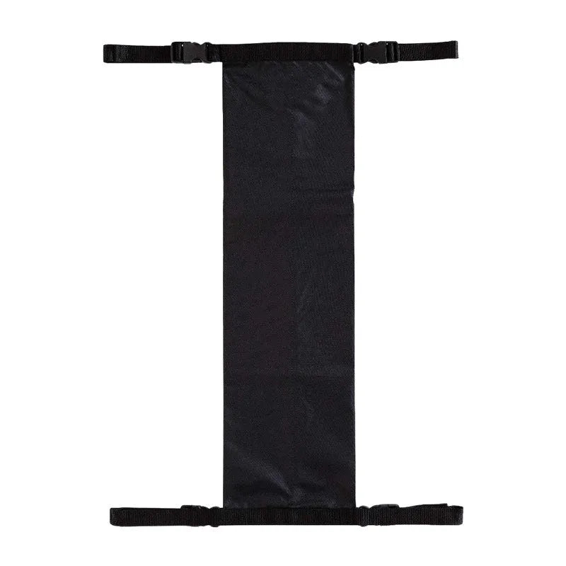 Black wheelchair pannier bag designed for oxygen cylinder transport with cylindrical shape and 600D Oxford cloth construction
