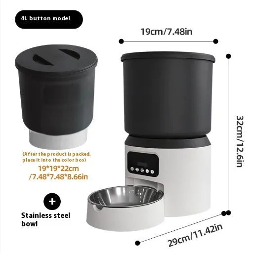 4L smart pet feeder with remote monitoring and scheduling options for cats and dogs