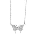 Gold titanium steel clavicle chain necklace with magnetic butterfly charm and twisted chain