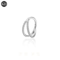 G23 titanium alloy nose ring earring with zircon detail in steel or gold colour, showing gauge and length options.