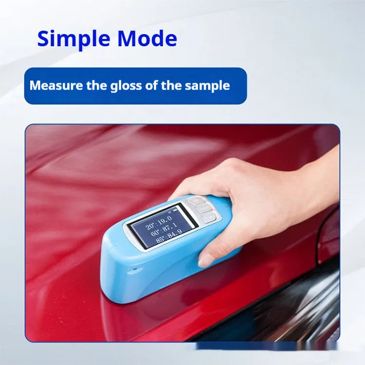 Portable glossiness tester for ceramic and stone surface measurement with angle selection options
