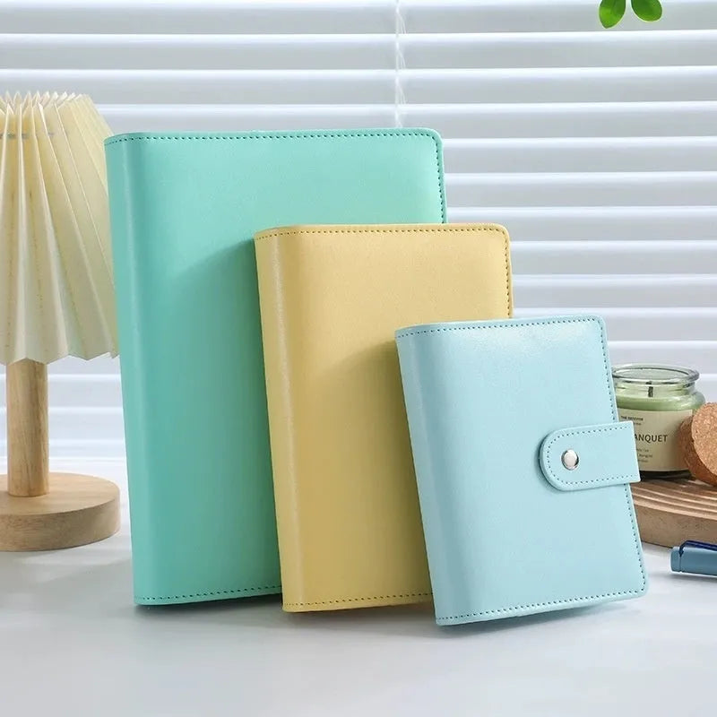 A5 PU leather zipper binder notebook shell in a solid colour.