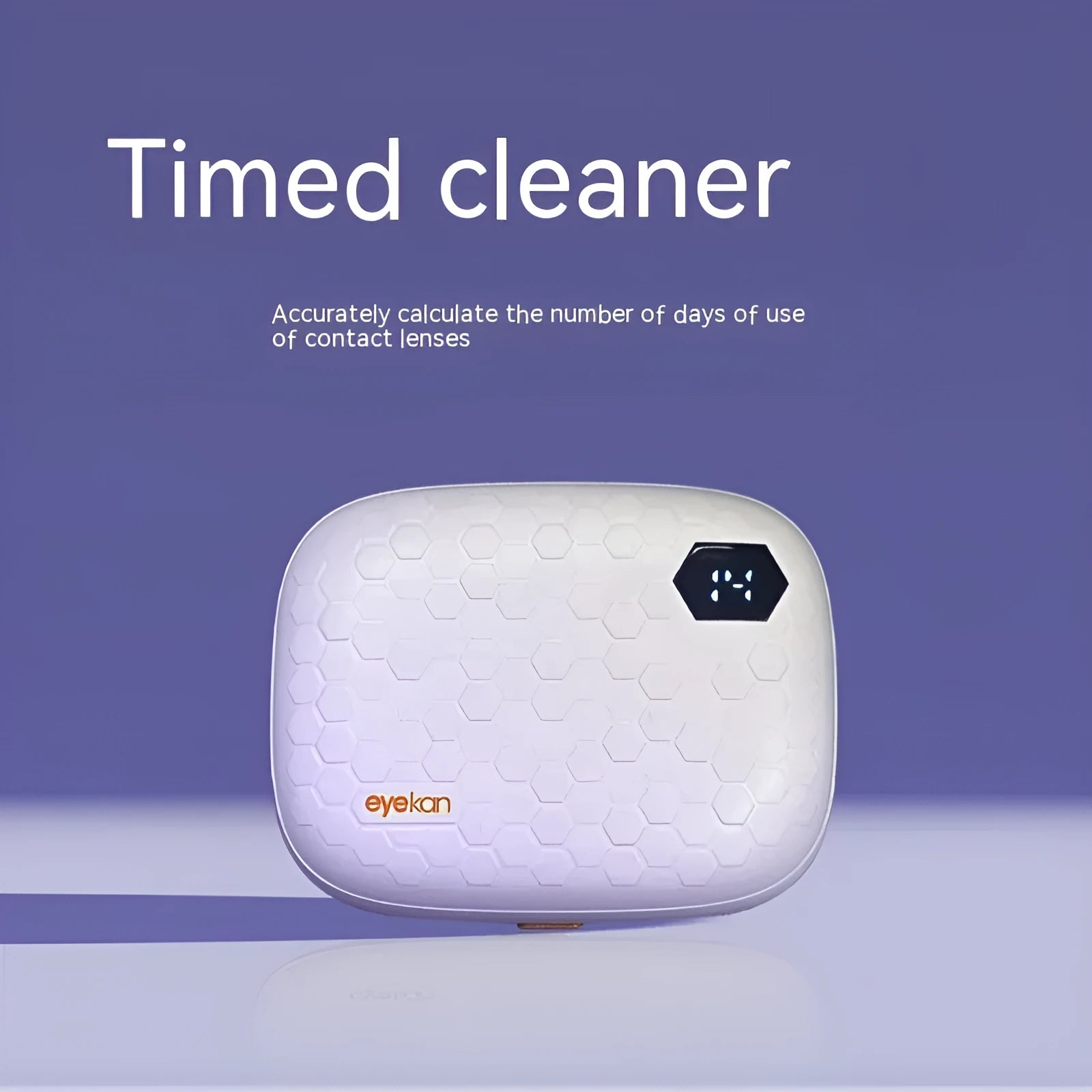 Automatic ultrasonic glasses cleaning machine in pearl white, blue, or pink, showing compact 85mm plastic unit.