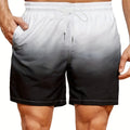 Men's gradient colour 3D digitally printed sport shorts in mesh cloth with athletic design
