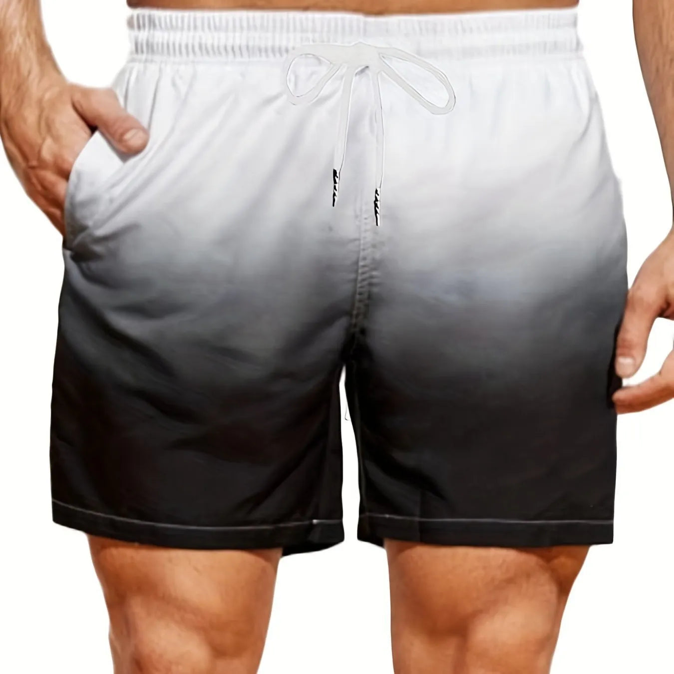 Men's gradient colour 3D digitally printed sport shorts in mesh cloth with athletic design