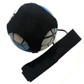 Neoprene football juggling training belt showing five-corner geometric design in blue colour