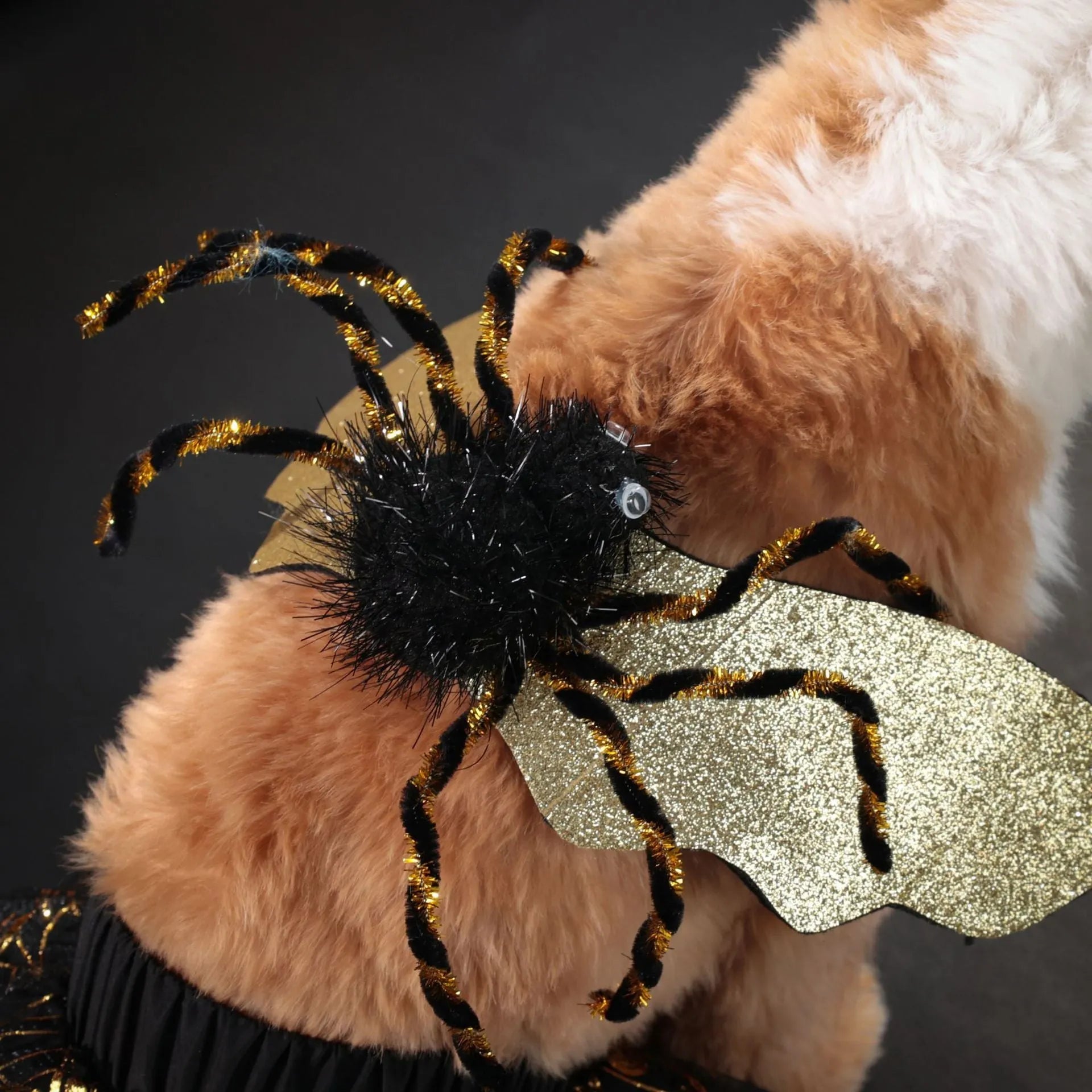 Polyester dog Halloween costume suit shown in suit colour, sizes S M L XL available.