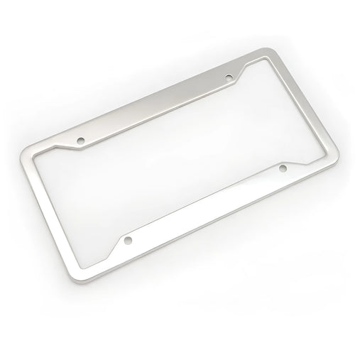 Aluminium alloy license plate frame in black, silver, and grey finishes, dimensions 200x150mm.