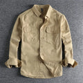 Men's long sleeve loose fit cardigan-style shirt overalls in four colour options