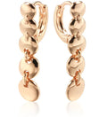 A pair of gold-coloured retro long circle earrings with a woven texture, for pierced ears.