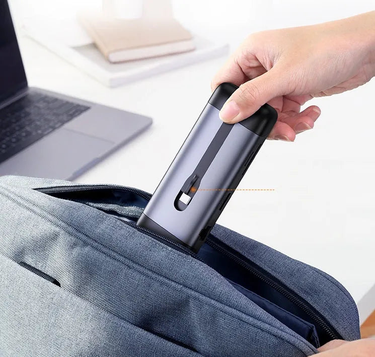 USB-C docking station adapter with HDMI, USB 3.0 ports and charging capability