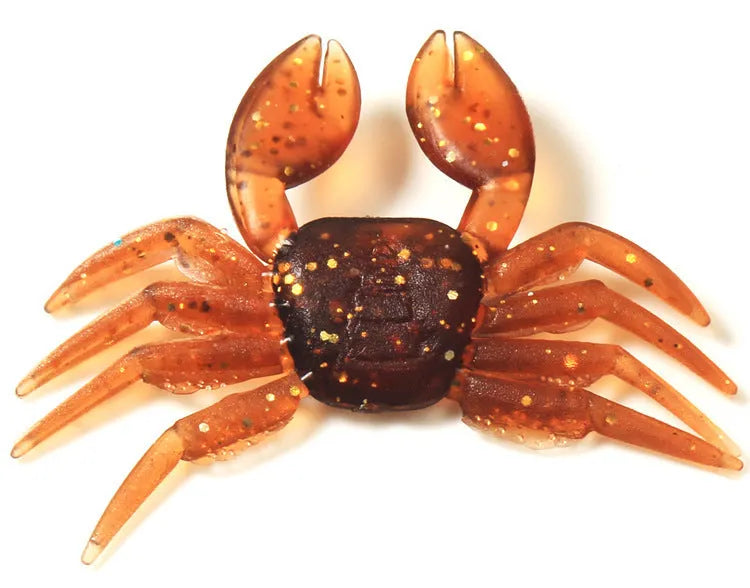 8cm PVC crab fishing lure in red or brown colour option for saltwater and freshwater fishing