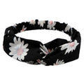 Women's polka dot printed bohemian cloth hair band with flower shape, checker pattern, available in multiple colours