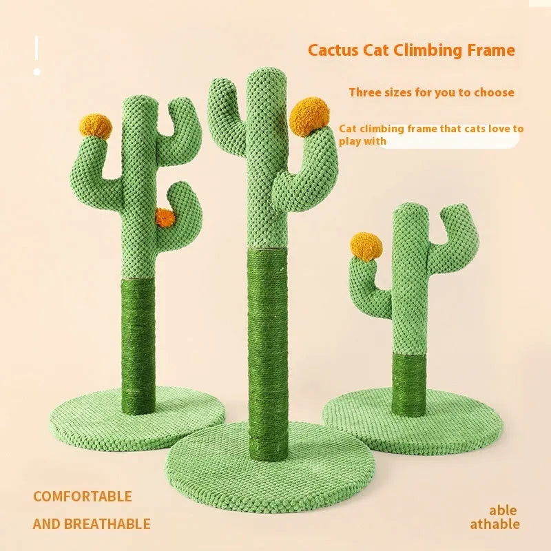 Cactus design cat scratch board climbing pole with sisal scratching surface