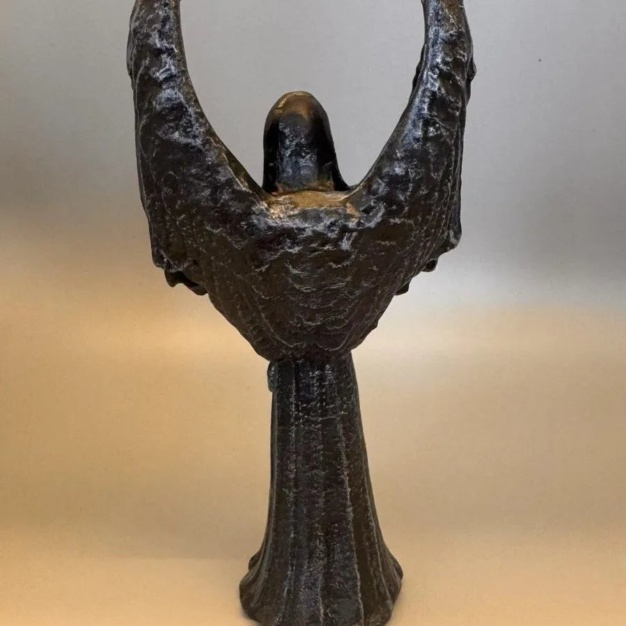 Dark Angel resin statue ornament on display, showing gothic design and 17cm height.