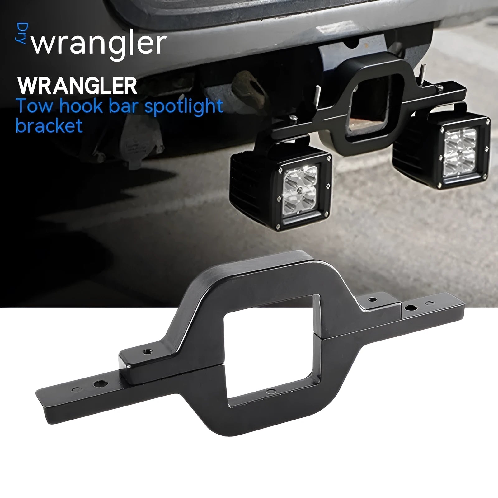 Black aluminium alloy LED reversing light bracket for Jeep Wrangler model TG-TG