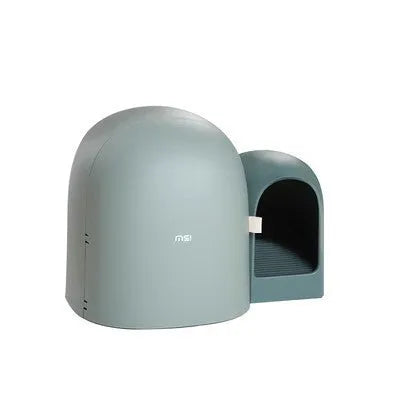 Fully enclosed oversized cat litter box measuring 67.7cm in Aurora White colour